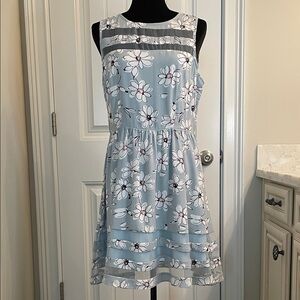 Esley Sky Blue Sheer White Daisy Mini Dress